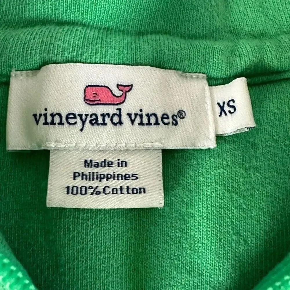Vineyard Vines Women's Green & White Stripes with Pink Shoulders size XS